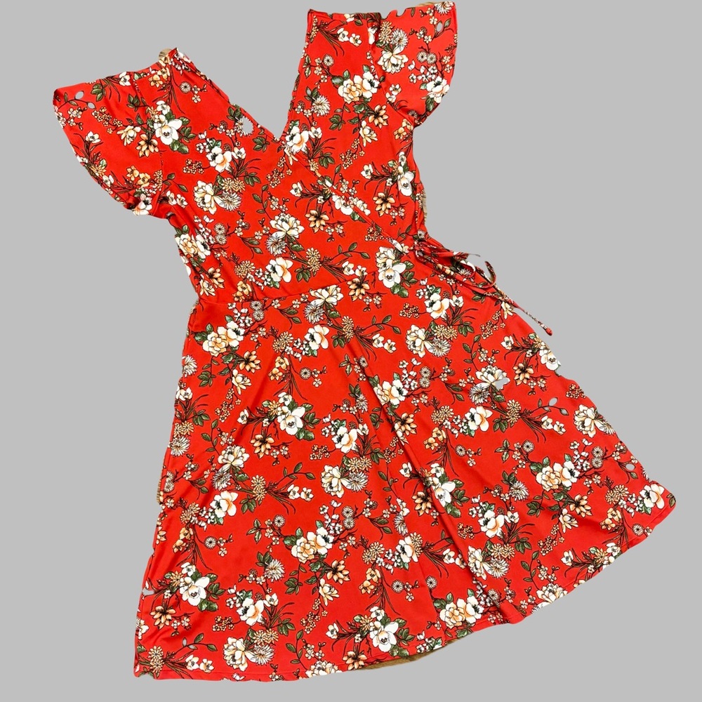 Kaleigh floral faux wrap dress